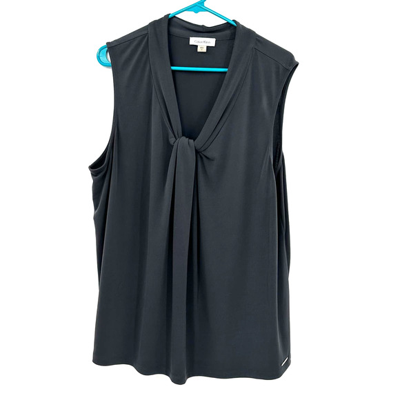 Calvin Klein size 2XL tank top sleeveless‎ blouse shirt gray v neck - Picture 1 of 5